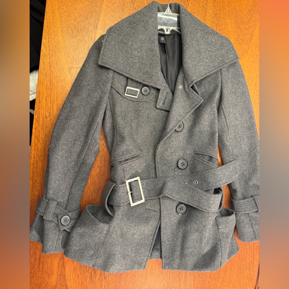 Moda International Elegant Black Wool Blend Jacket